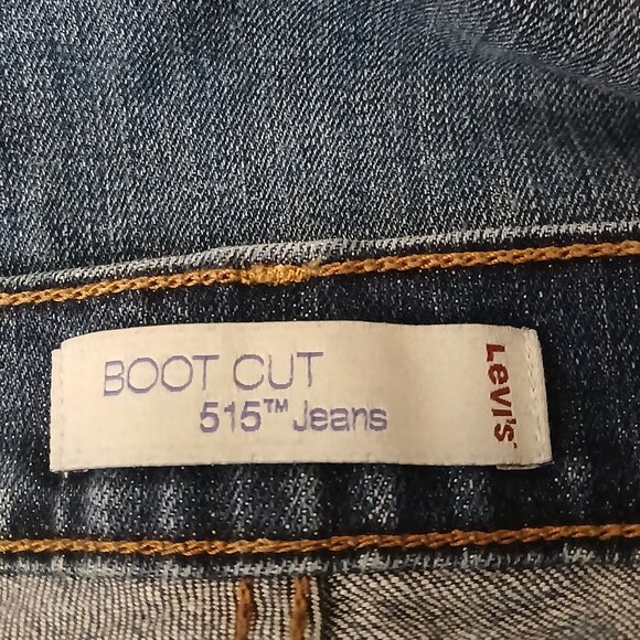 Levis 515 Jeans 16 Long Curvy Boot Cut Western Pockets Mid Rise Blue Denim - Picture 8 of 10